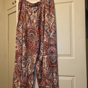 Colorful Paisley Print Pants